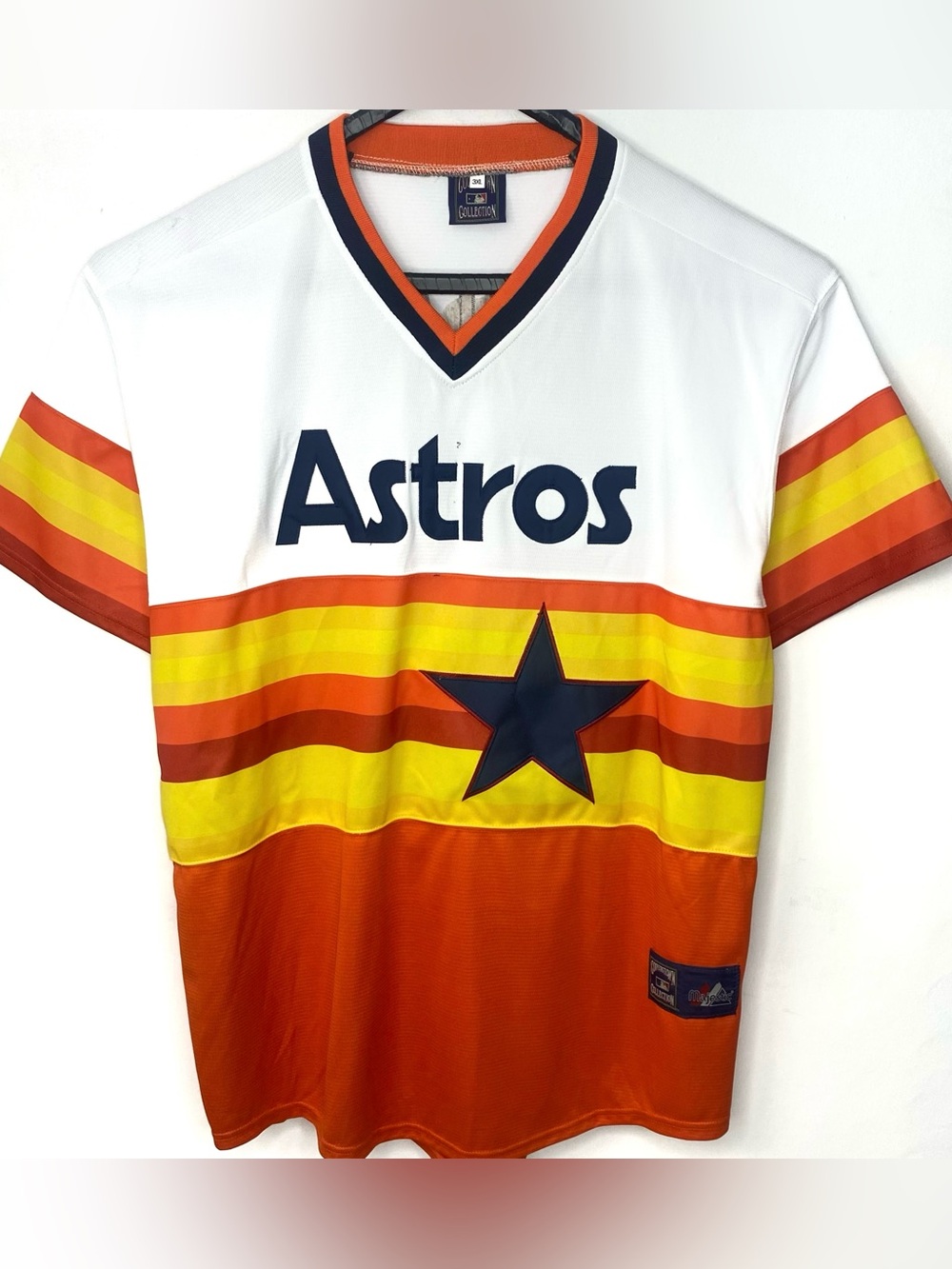 VTG J.R. Richard Houston Astros Tequila Sunrise Rainbow Baseball Jersey Mens 3XL